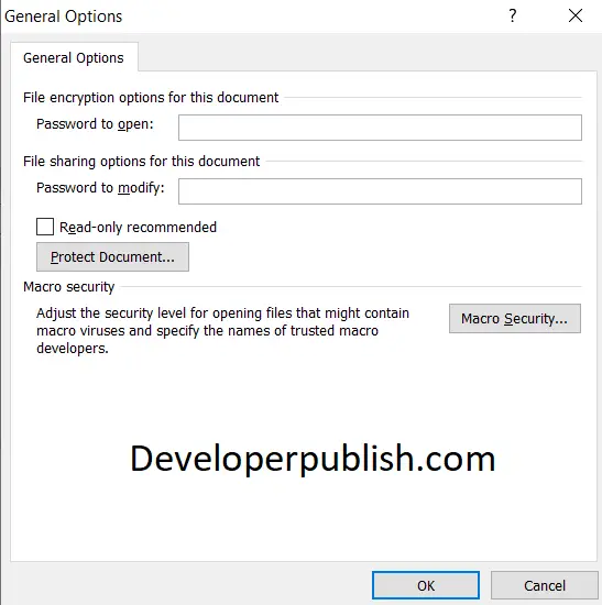 Tools Menu in the Save As Dialog Box in Word