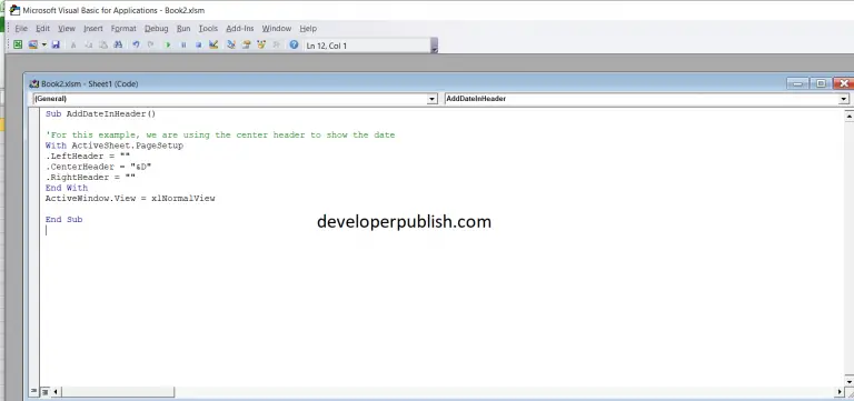 Macros in Microsoft Excel - Developer Publish Tutorials