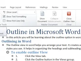 Outline in Microsoft Word