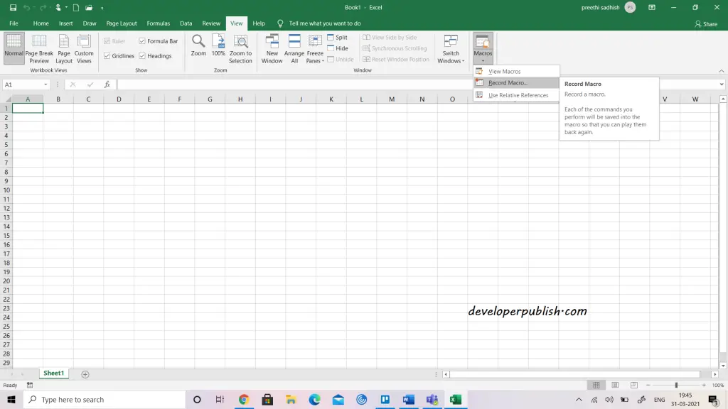Macro Recorder in Excel 