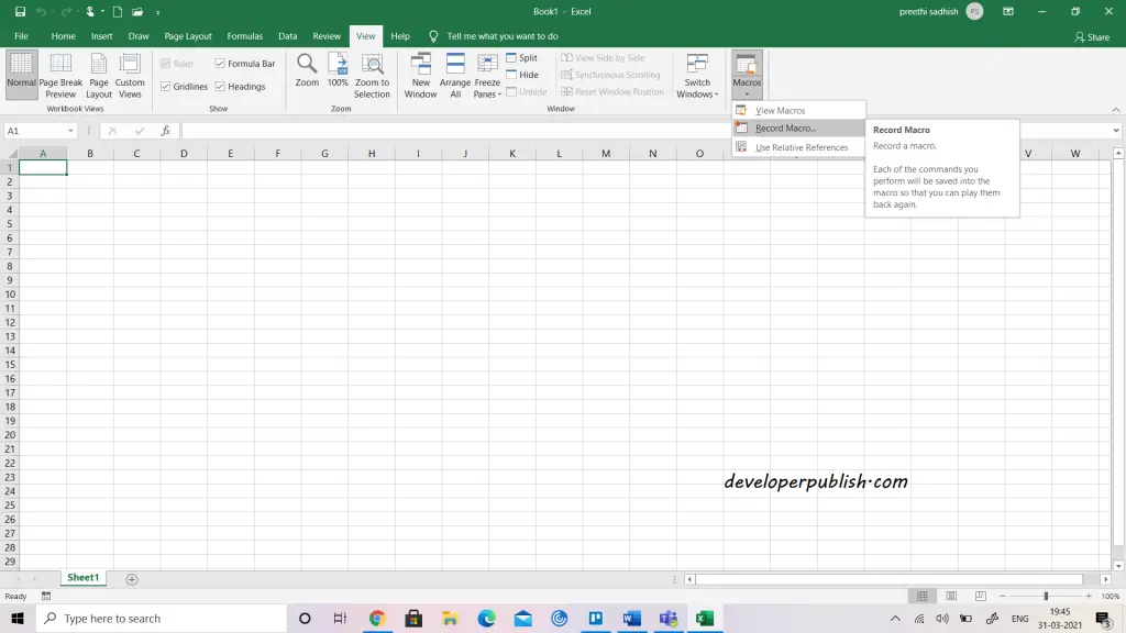 excel macro recorder