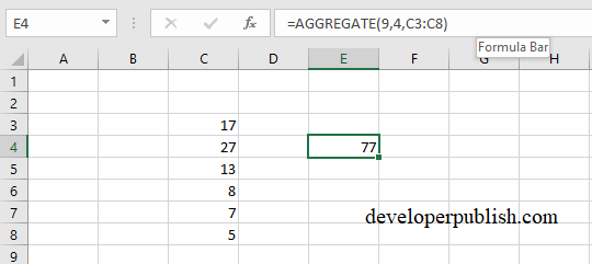 AGGREGATE function in Excel