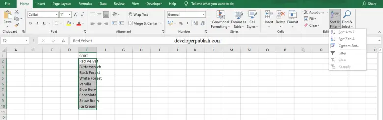 How to Perform Sorting in Microsoft Excel? - Developer Publish