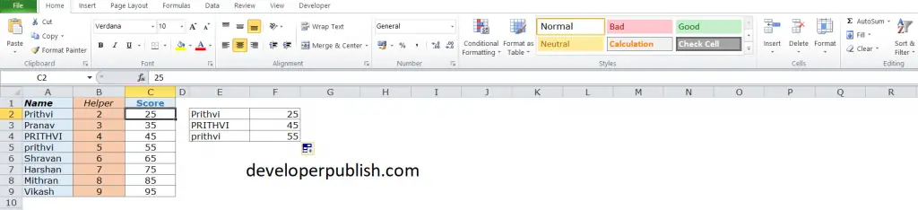 How to Perform a Case-Sensitive Lookup in Excel?