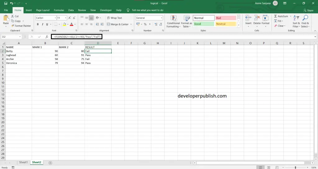 If Statement in Excel