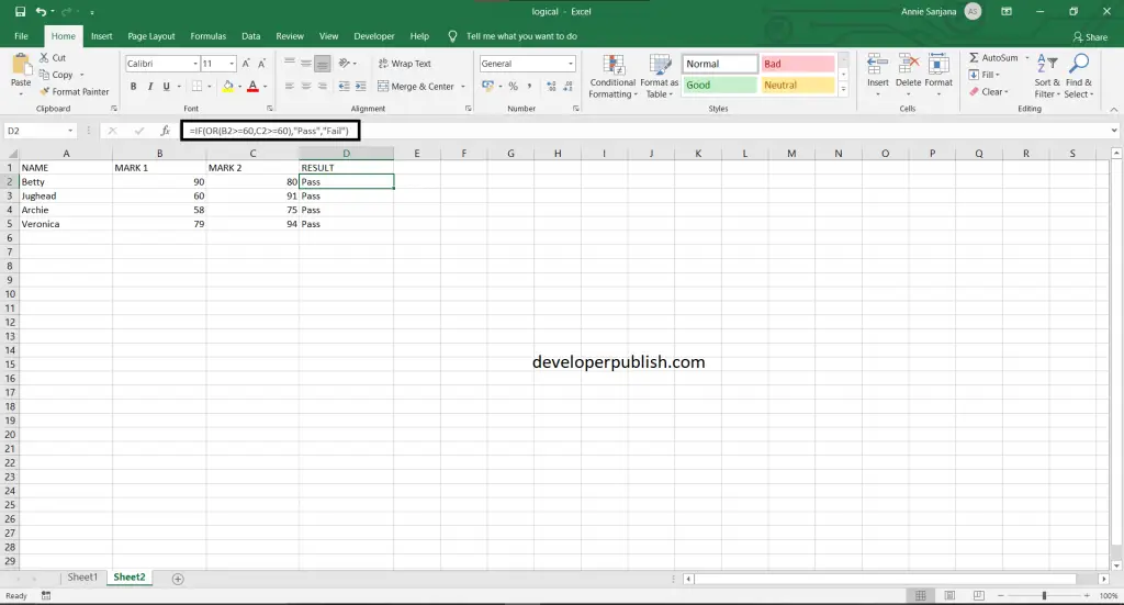 IF Statement in Microsoft Excel