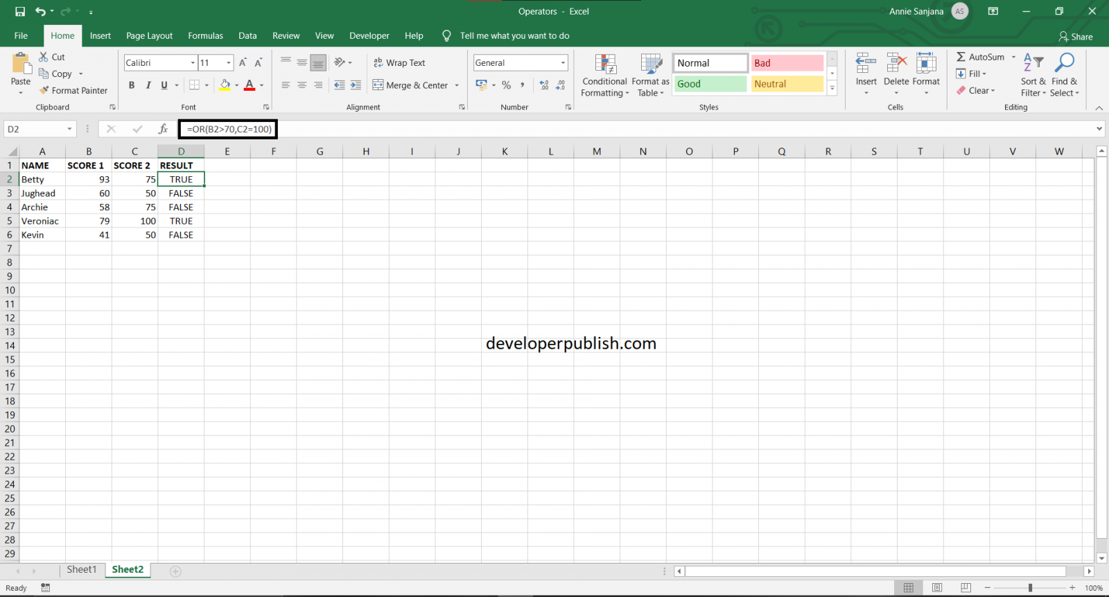How to use Logical OR Function in Microsoft Excel