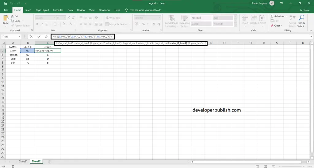 How to use IFS Function in Microsoft Excel Spreadsheet?