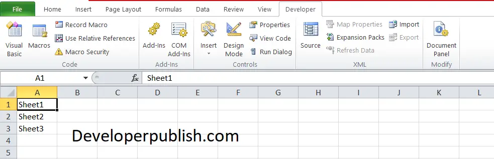 How to List all Worksheets in a Workbook in Excel VBA?