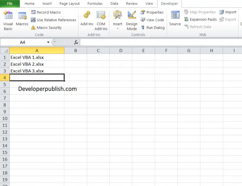 how-to-list-all-files-in-a-directory-in-excel-vba-developerpublish