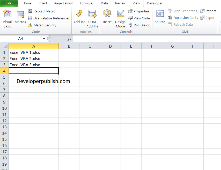 How to List All Files in a Directory in Excel VBA?