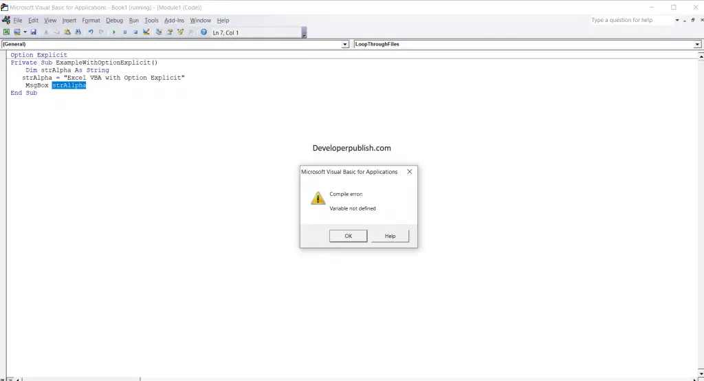 How to use Option Explicit in Excel VBA ? - Developer Publish