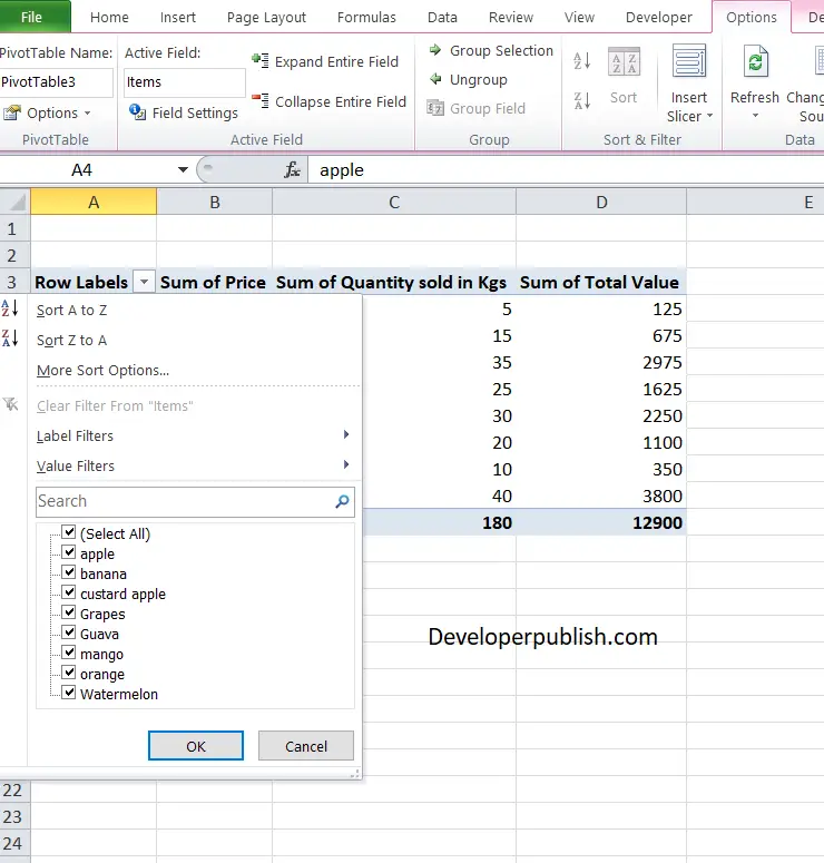 Pivot Table in Excel - A Beginners Guide