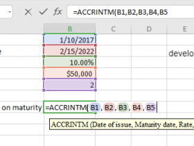 ACCRINTM Function in Excel