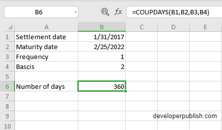 How to use COUPDAYS Function in Excel?