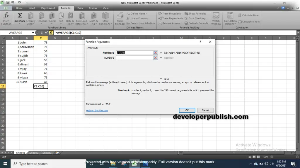 How to use AVERAGE function in Microsoft Excel?