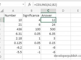 CEILING Function in Excel