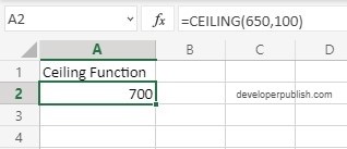 CEILING Function in Excel
