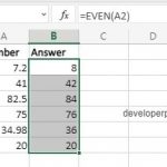 EVEN Function in Excel