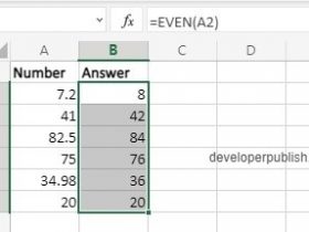EVEN Function in Excel