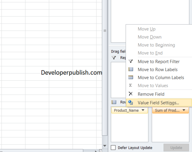 Formatting Values for Pivot Tables in Excel Developer Publish