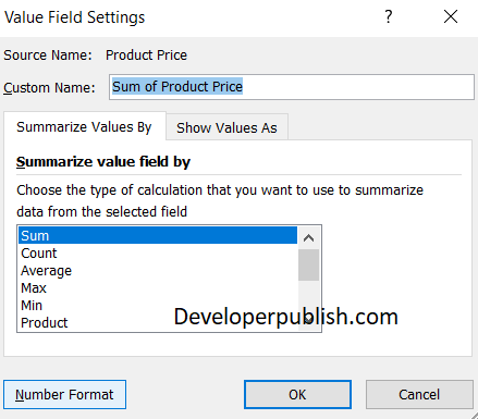Formatting Values for Pivot Tables in Excel