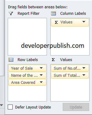 Nested Fields in Excel PivotTable