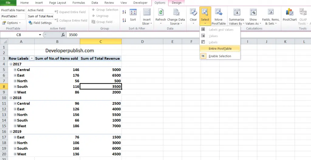 Subtotals and Grand totals in Excel Pivot tables - Developer Publish