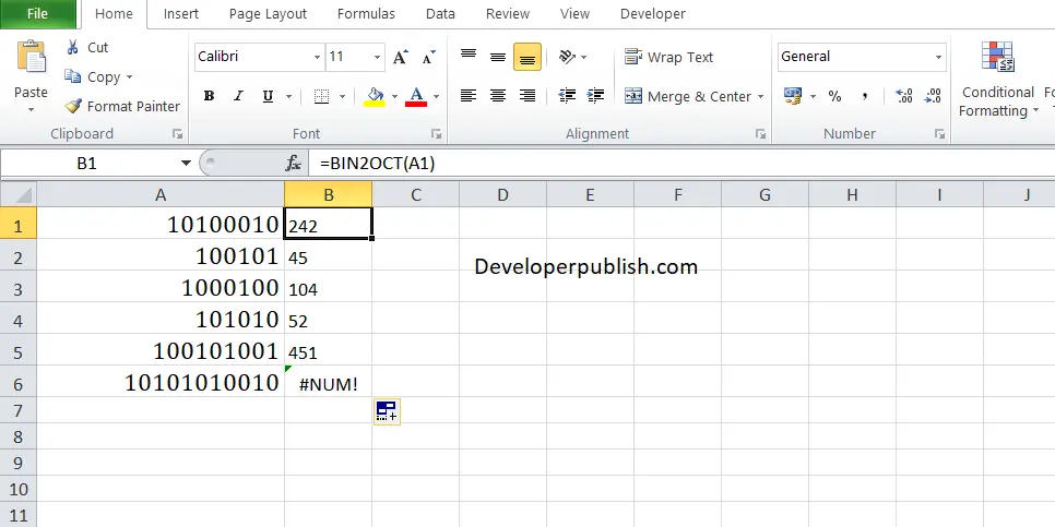 How to use BIN2OCT Function in Excel?