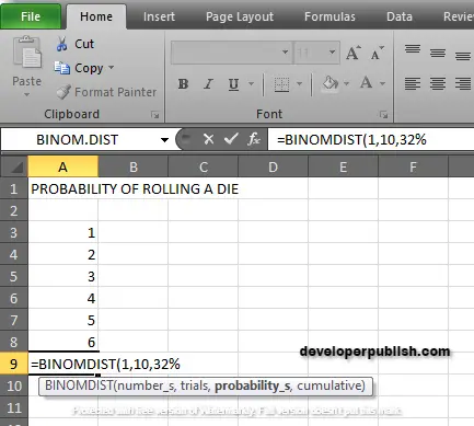 How to use BINOM.DIST function in Excel?
