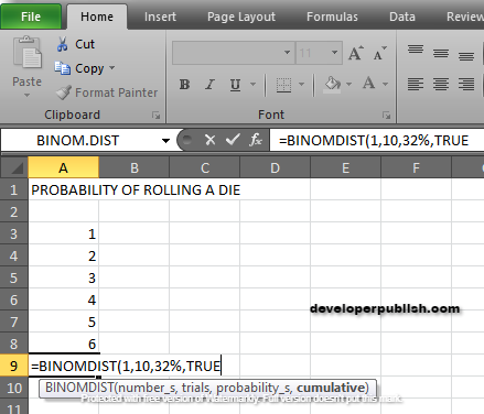 How to use BINOM.DIST function in Excel?