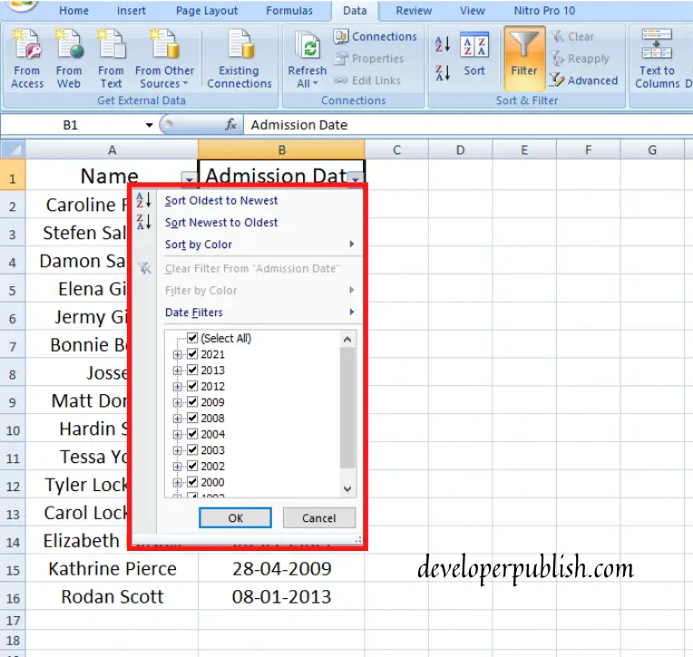 How To Filter Date Wise In Excel