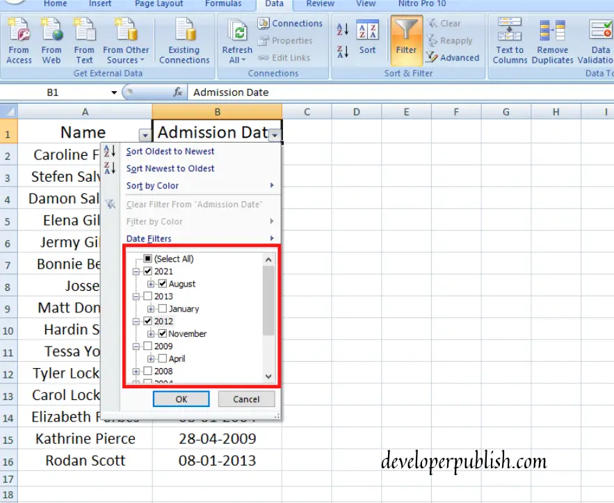 How To Use Date Filters In Excel Developer Publish 5451