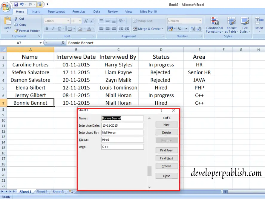 How to add Data Entry Forms in Excel?