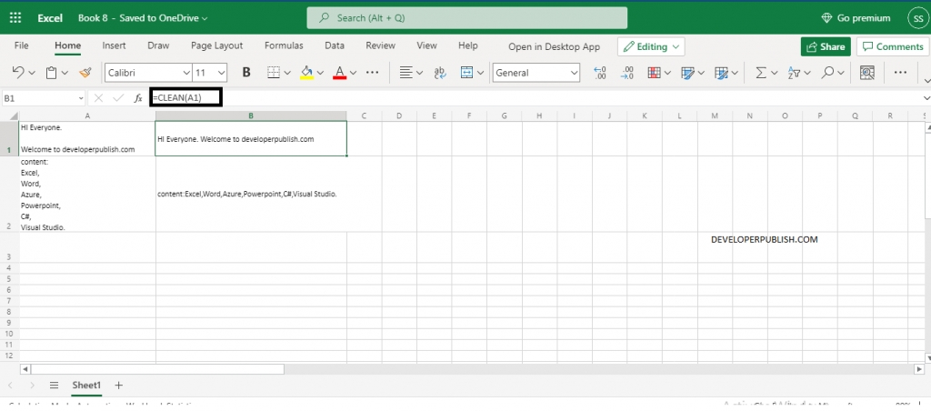 How to use CLEAN function in Excel?