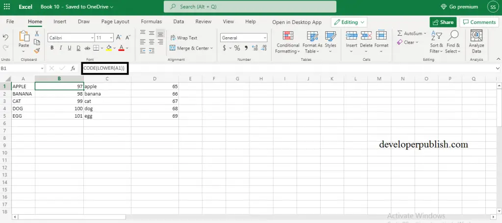 How to use CODE function in Excel?  