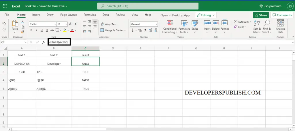 how-to-use-exact-function-in-excel-developer-publish