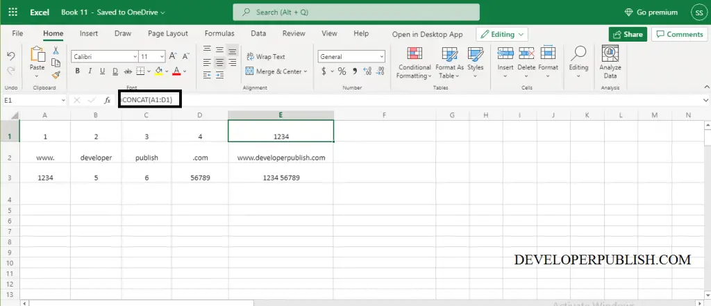 How to use the CONCAT function in excel?  