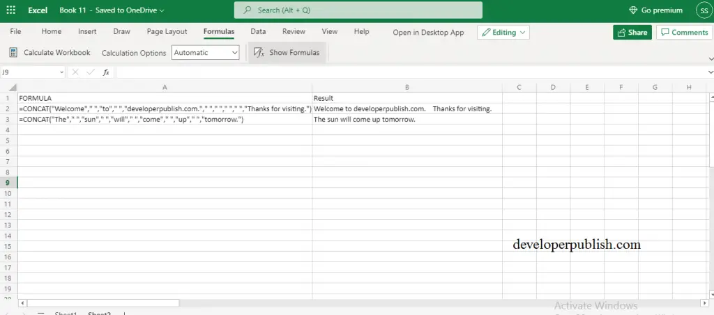 How to use the CONCAT function in excel?  