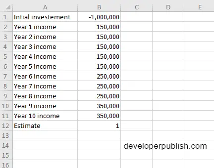How to use the IRR function in Excel?