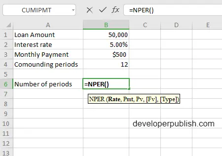 How to use the NPER function in Excel?