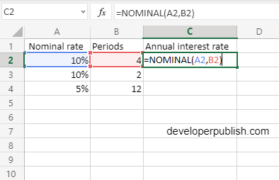 NOMINAL Function in Excel