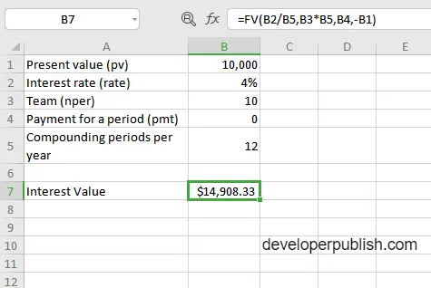FV Function in Excel