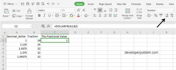 How to use DOLLARFR function in Excel?