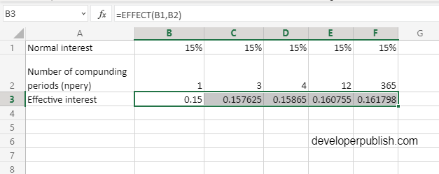 EFFECT Function in Excel