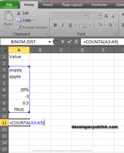 How to use COUNTA Function in Excel? - Developer Publish