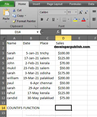 How to use COUNTIFS Function in Excel?