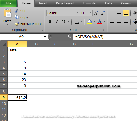 How to use the DEVSQ Function in Excel?