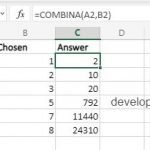 Combina function in Excel
