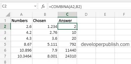 How to use COMBINA Function in Excel?